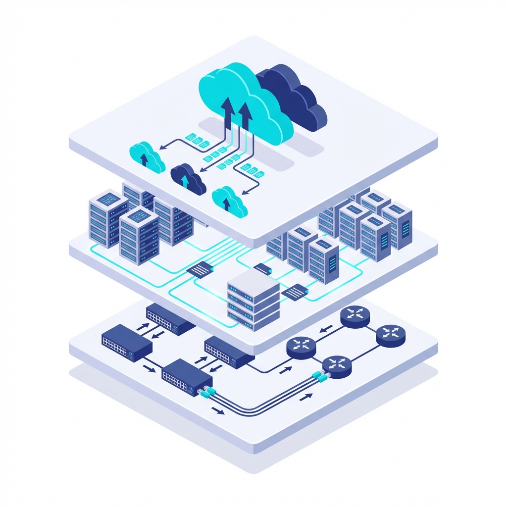 클라우드 및 인프라 서비스 일러스트
